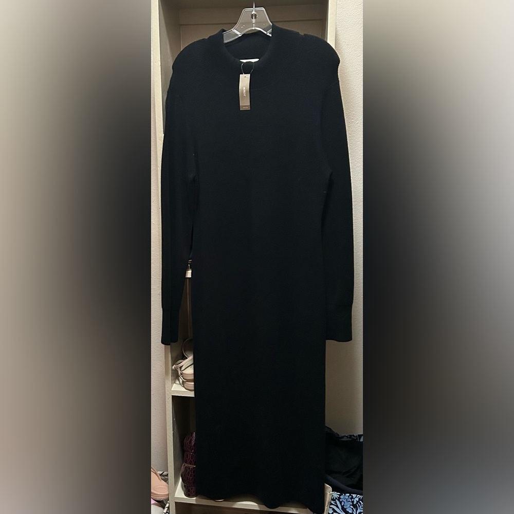 J Crew Black knit  Dress New with Tags XL